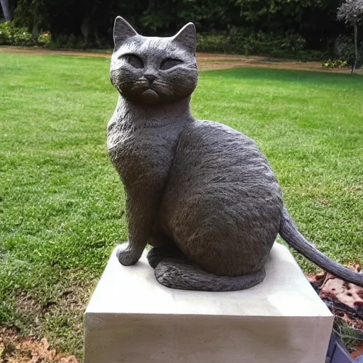 Image similar to a statue of a cute cat