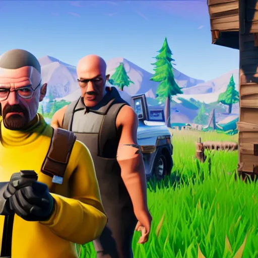 Image similar to Walter White in Fortnite gameplay screenshot