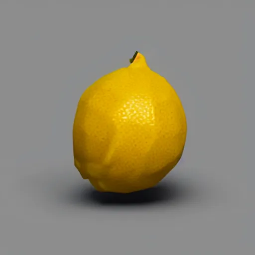 Image similar to a render of a low polygon lemon, unreal engine