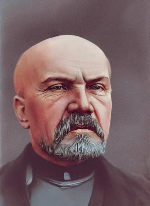 Image similar to hyper detailed portrait of lenin ulyanov by dorothea lange, color, dslr