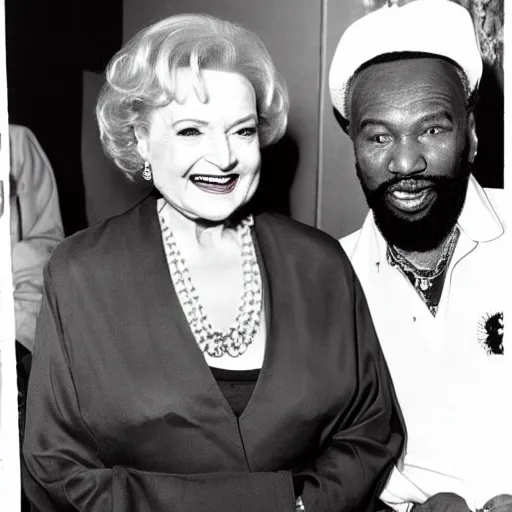 Image similar to betty white hanging out with mr. t