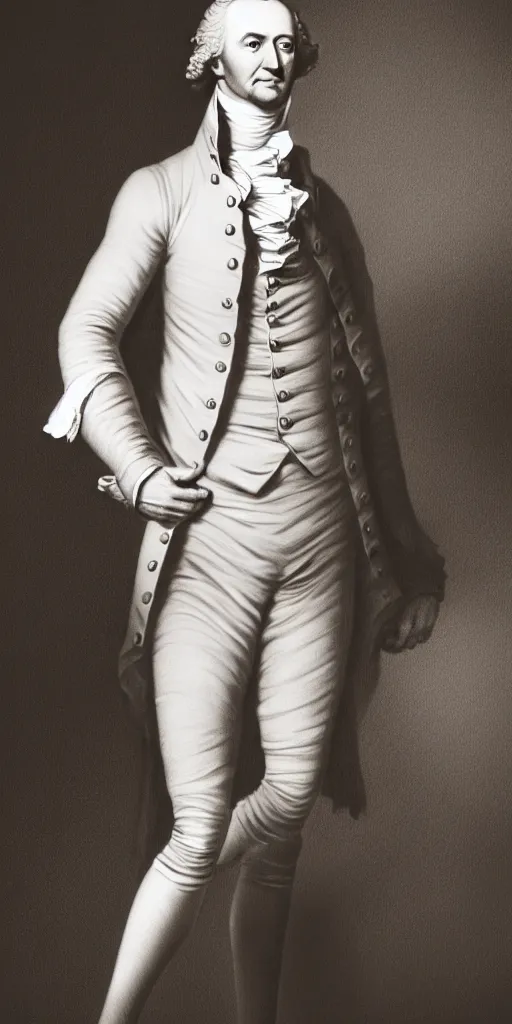Prompt: Portrait of Alexander Hamilton, Sigma 35mm f/1.4 with studio lighting