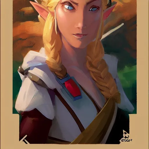 Prompt: greg manchess portrait of zelda as disney character, triforce, perfect face, matte painting, bold shapes, hard edges, by huang guangjian, gil elvgren, sachin teng. in a beautiful landscape full of emotions, cgsociety masterpiece, artstation trending, by rossdraws, ghibli, kimi no na wa, greg rutkowski, simon stalberg