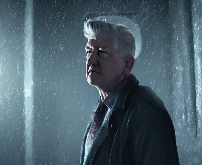 Prompt: screenshot of david lynch in until dawn ( 2 0 1 5 ), ps 5, 4 k, hi - res