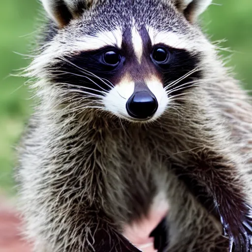 Image similar to raccoon with a spoon, hd photography