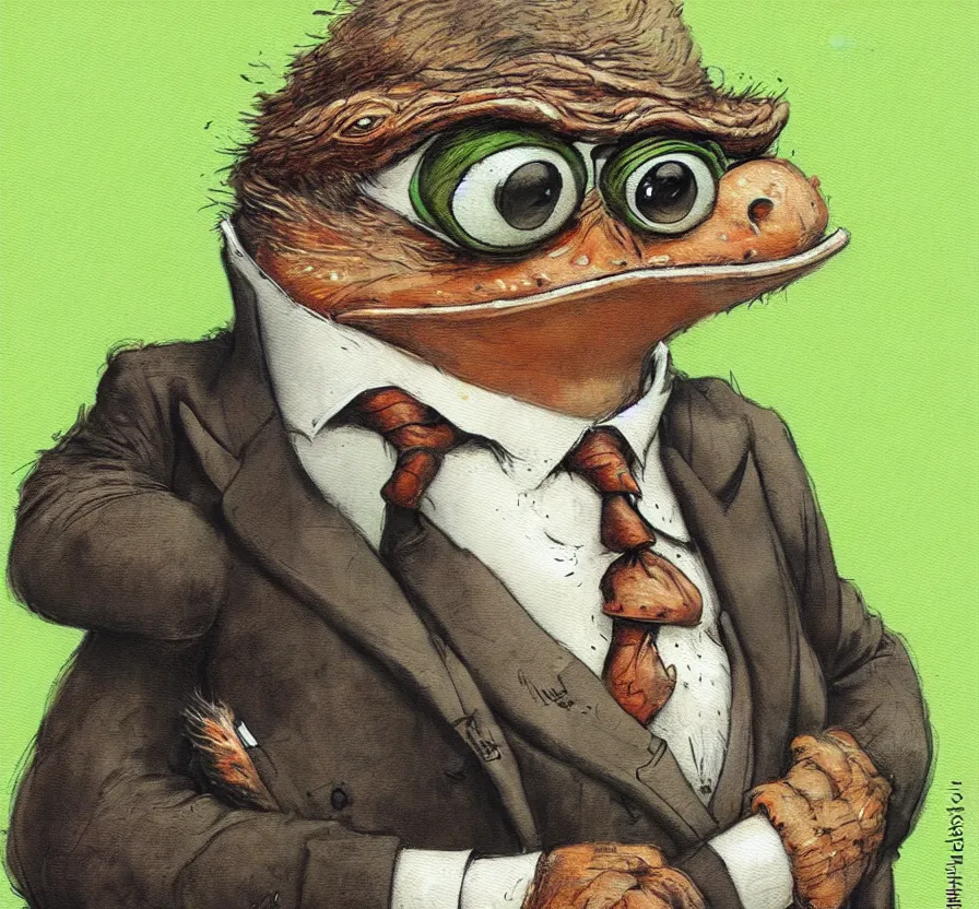 pepe in business suit, by jean baptiste monge, acrilic | Stable ...