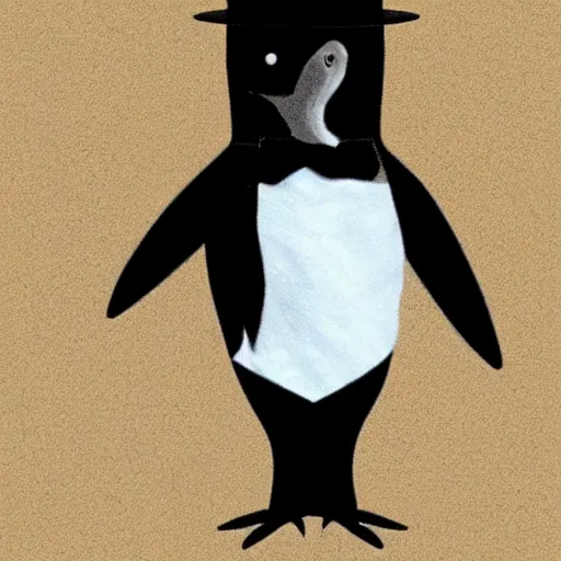 Prompt: a photo of a penguin in a tuxedo and top hat, highly detailed, photorealistic