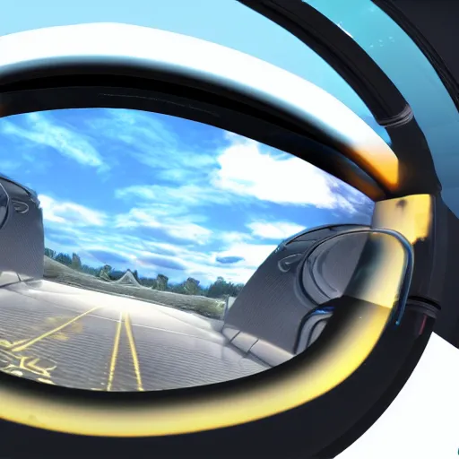 Prompt: a pair of sunglasses on a dashboard in a spaceship reflecting vivid space, unreal engine 5