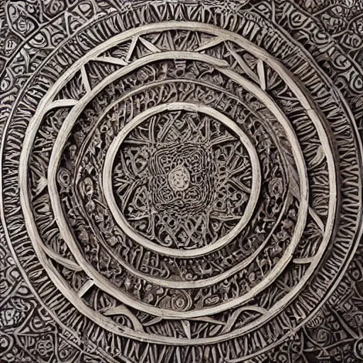 Prompt: a medieval indian word engraved with an intricate geometric pattern of mandalas on the blade and handle, photo, hyperdetailed, museum, studio lighting