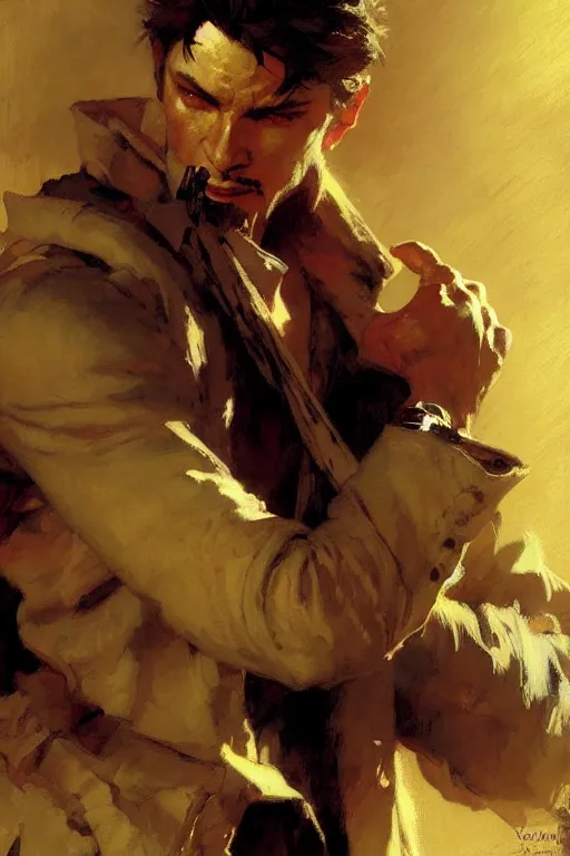 Image similar to attractive man, painting by gaston bussiere, craig mullins, j. c. leyendecker, yoji shinkawa