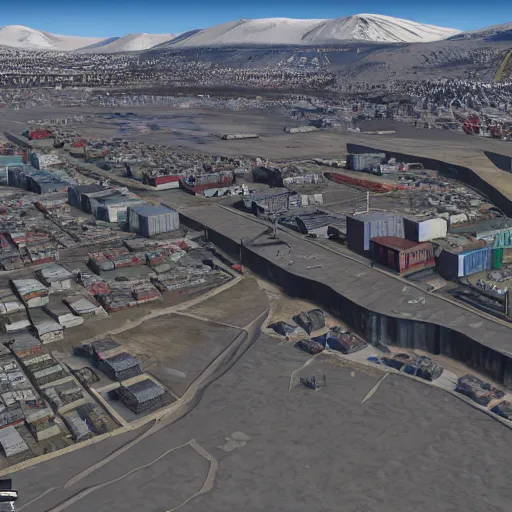 Image similar to norilsk russian city, street view, gta v, lunar soil, moonwalker photo, city street on the moon, a detailed image of a future norilsk - game rendered, 4 k, detailed