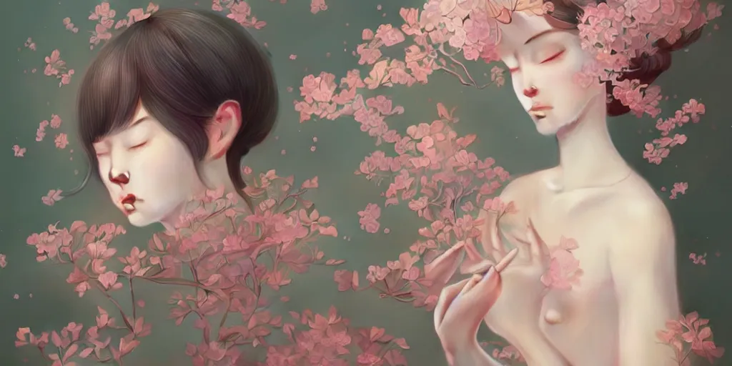 Image similar to breathtaking delicate detailed concept art illustration, by hsiao - ron cheng, bizarre compositions, exquisite detail, pastel colors, ornate background, 8 k