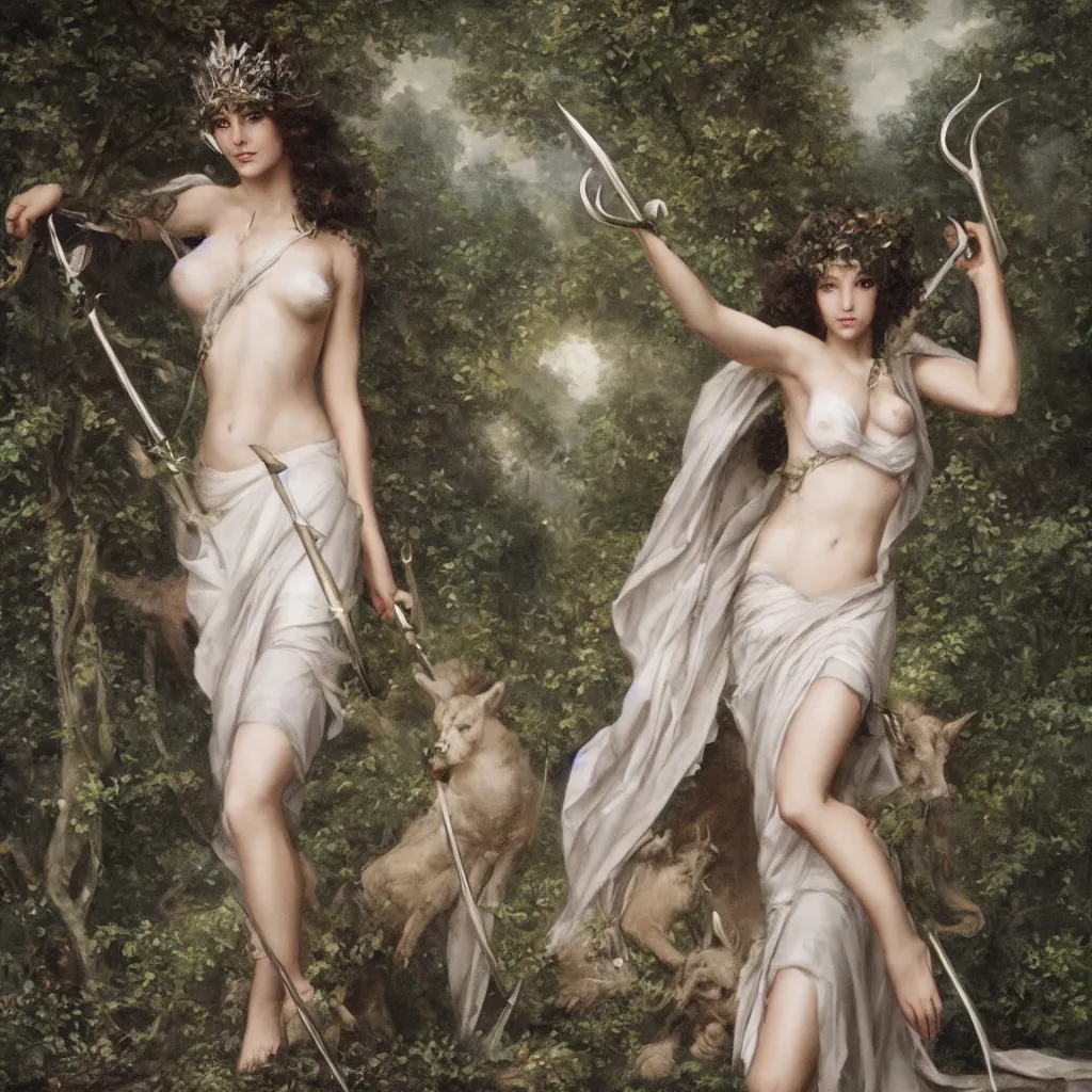 Image similar to goddess diana portrait hunter of the wilds
