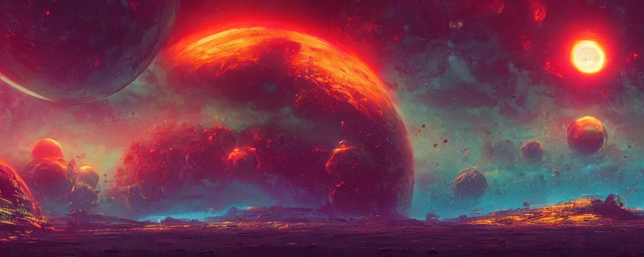 Image similar to ” gas planet, [ cinematic, detailed, epic, widescreen, opening, establishing, mattepainting, photorealistic, realistic textures, octane render, art by paul lehr ] ”