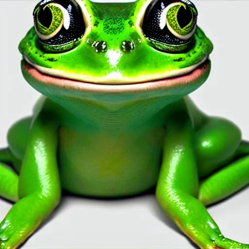 Image similar to cute pepe anthro green frog, hyper realistic, photorealistic, award winning 8 k