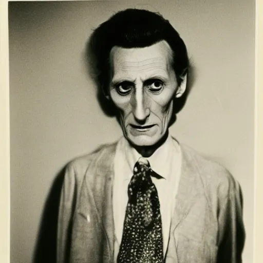 Image similar to dslr photo portrait still of!! young peter cushing, 8 k, by diane arbus,