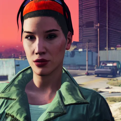 Image similar to Halsey in GTA V, 4k