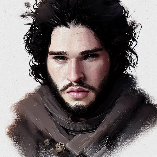 Image similar to portrait of jon snow with a very large nose by greg rutkowski, ridiculous, attractive, highly detailed portrait, scifi, digital painting, artstation, concept art, smooth, sharp foccus ilustration, artstation hq ”