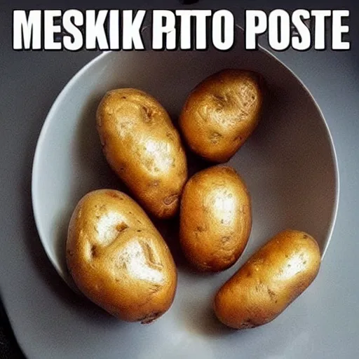 Prompt: elon musk potato!!!,