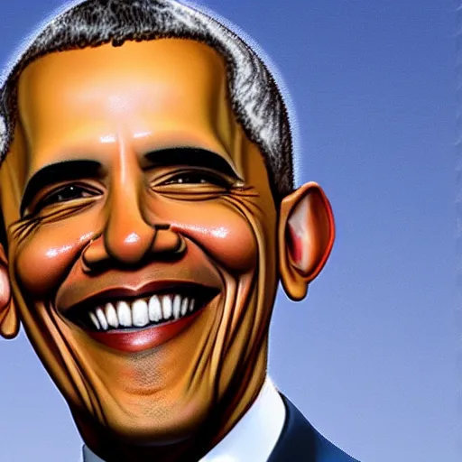 Prompt: Obama smiling