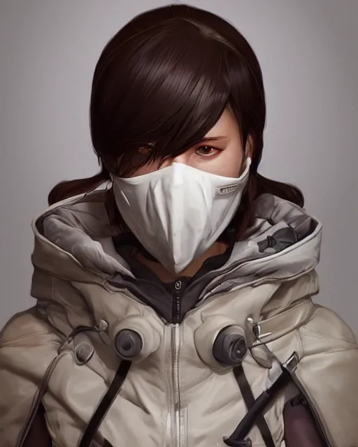 Image similar to brown goose with brown eyes in a white medical mask, character art, art by artgerm lau and wlop and and ilya kuvshinov and john singer sargent, hyperdetailed, 8 k realistic, symmetrical, frostbite 3 engine, cryengine, dof, trending on artstation, digital art