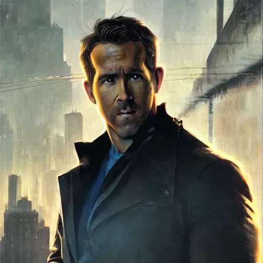 Image similar to ryan reynolds as spider - man, wearing a black and blue suit, cinematic, volumetric lighting, f 8 aperture, cinematic eastman 5 3 8 4 film, photorealistic by greg rutkowski, by stanley artgerm, by alphonse mucha