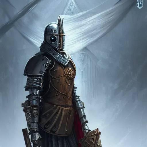 Prompt: beautiful robot warforged crusades construct viking wood steel holy cleric crusader runes norse runes warforged crusades tabard hooded cloak runic divine, intricate, elegant, highly detailed, digital painting, artstation, concept art, smooth, sharp focus, illustration, art by artgerm and greg rutkowski and alphonse mucha and loish and wlop