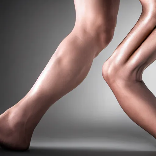 Image similar to human legs attached to a spider, studio lighting