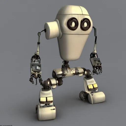 Prompt: 3 d render of a cute broken derelict robot