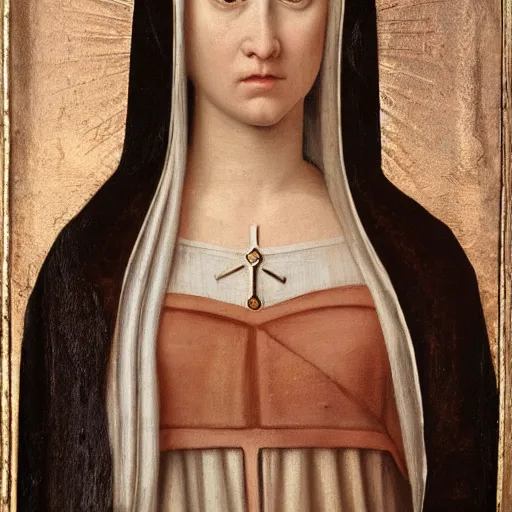 Prompt: a renaissance style portrait painting of the nun