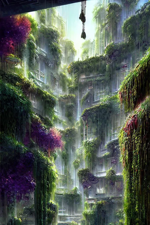 Image similar to The hanging gardens of Babylon, art by Stephan Martinière, Martinière artwork, fantasy, beautiful, HD