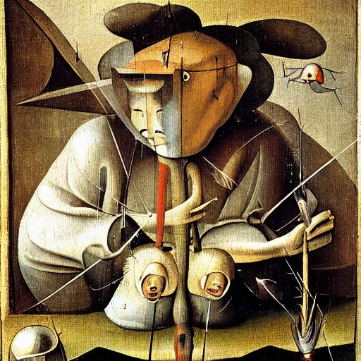 Prompt: Software bug fixing, painting by Hieronymus bosch