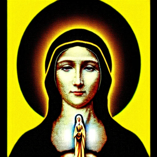 Image similar to vhs static overlay of virgin mary, vhs, 1 9 9 0, highly realistic, highly detailed, vhs noise static, black and white, vhs glitch