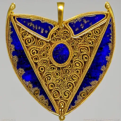 Prompt: lapis lazuli with a gold fractal filigree, hyper detailed