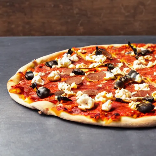 Image similar to insects on a pizza