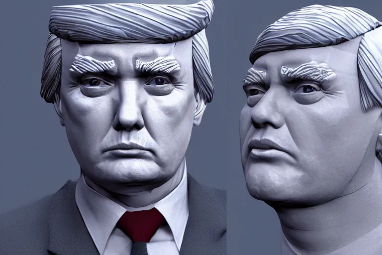 Prompt: crazy glitchy buggy stylish strange low poly render of 3 d handsome soulless lifeless psychopathic donald trump, 1 9 9 8, portrait featured on artstation, cgsociety, unreal engine, volumetric lighting, rtx on, vibrant, grainy, vhs footage still, intricately detailed, award - winning, atmospheric, ambient, symbolic, artistic