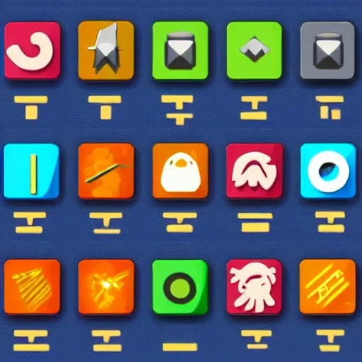 Prompt: skill icons from an MMORPG