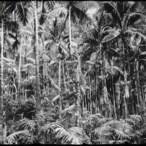 Image similar to a rizom lost film footage of an anthropological sphere in the middle of the tropical jungle / object / abstract / modernism / film still / cinematic / enhanced / 1 9 2 0 s / black and white / grain