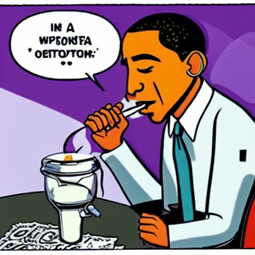 Prompt: Obama smoking a bong, cartoon on Cartoon Network
