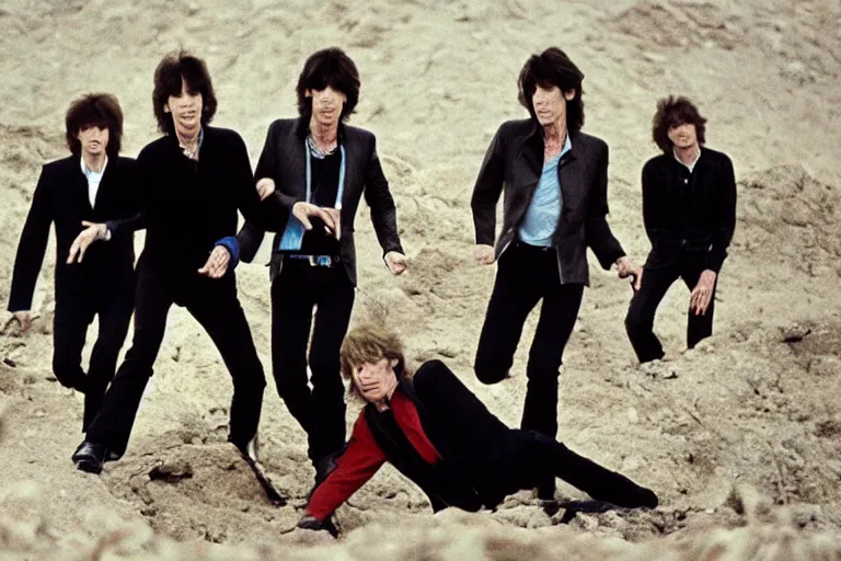 Image similar to the rolling stones, rolling stones down a hill