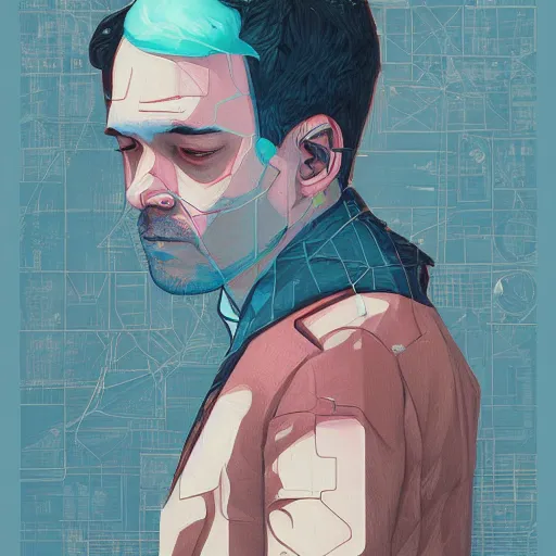 Image similar to portrait of an exhausted architect by sachin teng