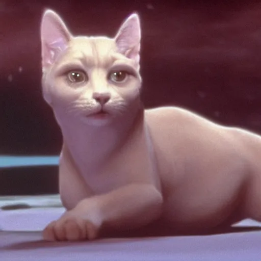 Image similar to a film still of cat - dog hybrid in star wars 1 9 7 7, realistic, photorealistic, detailed,