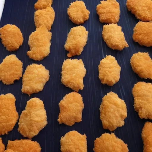 Prompt: chicken nuggets in the shape of donald trump