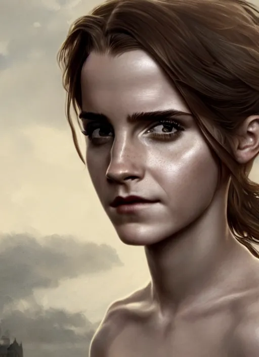 Prompt: highly detailed vfx portrait of emma watson as sculpture, stephen bliss, unreal engine, chrome reflect, greg rutkowski, tom bagshaw, alphonse mucha, global illumination, detailed and intricate environment