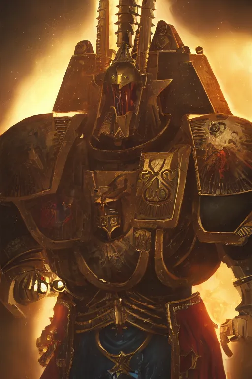 Image similar to queen portrait heros warhammer 4 0 k horus heresy fanart - the primarchs emperor by johannes helgeson animated with vfx concept artist & illustrator global illumination ray tracing hdr fanart arstation zbrush central hardmesh 8 k octane renderer comics stylized