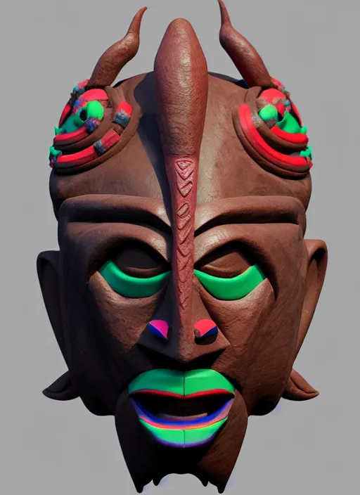 Image similar to tribal maya mask made out of playdough, zbrush, 3 d, 8 k, unreal engine, octane render, hyper quality