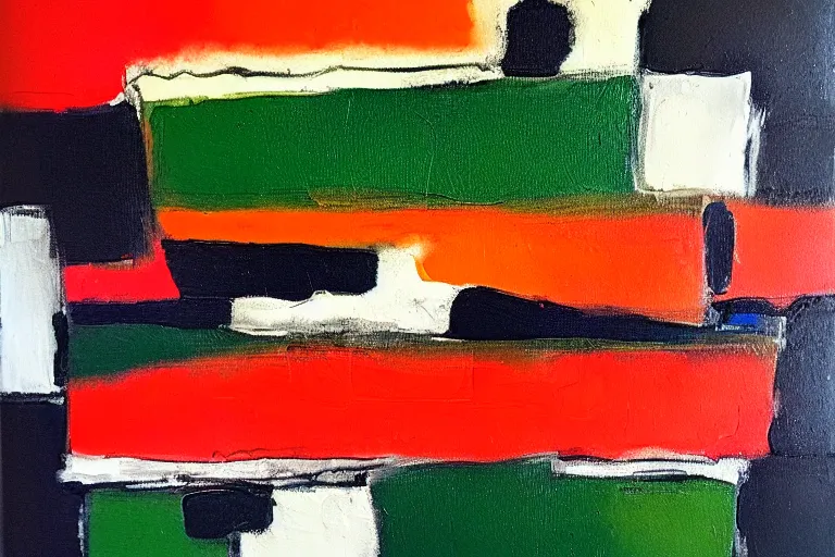 Prompt: born under a bad sign, watches, radios, good luck and trouble are my only friends, colors white!!, orange, dark green, dark blue, abstract oil painting by leonora arrington