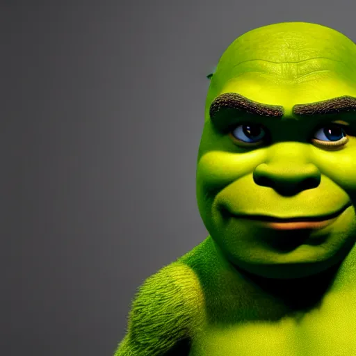 Prompt: Shrek as a muppet, 4k, 35mm, ultra realistic, studio lighting, awar winning