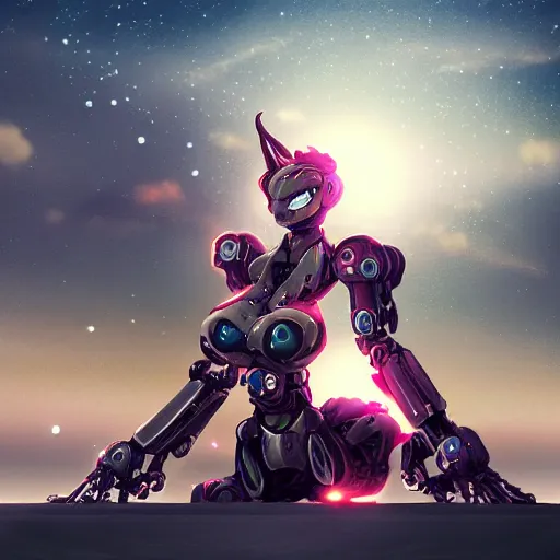 Image similar to high quality realistic shot of a beautiful and stunning cute anthropomorphic female robot mecha dragon, sitting on the beach at night, high quality digital art, 3D, artstation, deviantart, furaffinity