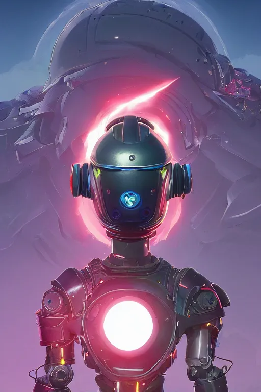 Image similar to epic mask helmet robot ninja portrait stylized as fornite style game design fanart by by roger hargreaves and jim henson, concept artist gervasio canda, behance hd by makoto shinkai and lois van baarle, ilya kuvshinov, rossdraws global illumination radiating a glowing aura global illumination ray tracing hdr render in unreal engine 5